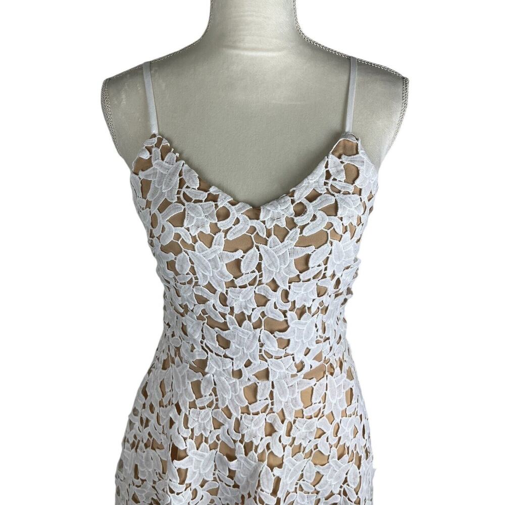 Elegant White Lace High Low Dress - Picture 6 of 9